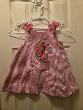 Parisian Works Pink Gingham Butterfly Sundress